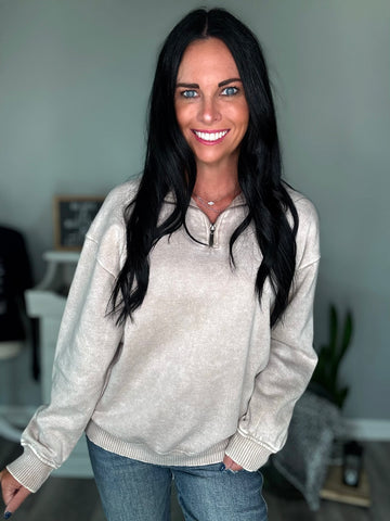 Mocha 1/4 Zip Pullover