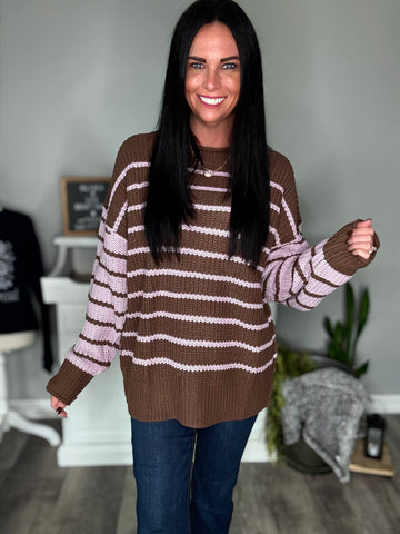 Brown & Pink Sweater