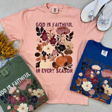 God Is Faithful In Every Season Flowers Graphic Tee