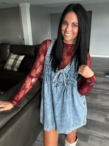 Wine Lace Top