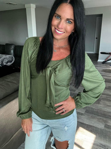 Green Tie Top