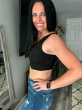 Black Ribbed Bralette