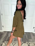 Olive Green Romper One Large