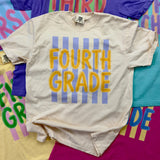 Stripes Back To School Grades Teacher Tee