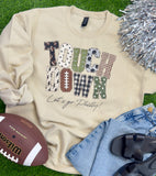 Touchdown Pattern Football Customizable Sweatshirt or Tee