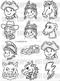 Tie Dye Mascot Doodles - WS