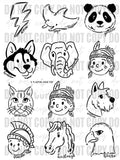 Tie Dye Mascot Doodles - WS