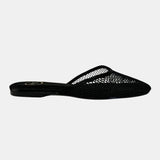 Shoe Womens Textured Pointed Toe Slip-on Mules Mule