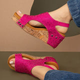 Barbara Crystal Slingback Wedge – Rhinestone Cork Platform in 3 Colors