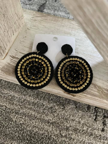 Gold & Black Earrings