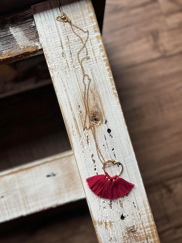 Burgundy Heart Necklace